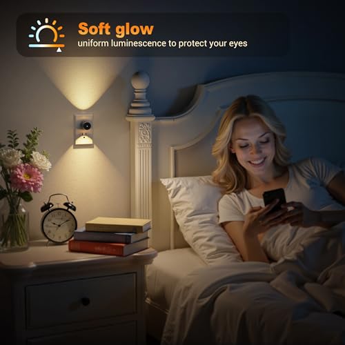 Image of JandCase Night Lights Plug into Wall, 8 Pack Mini Lens Night Light | 3CCT Color Temperature, 180 Rotatable Night-Lights, Dimmable Nightlight Plug in, Light Sensor, Bathroom Hallway Room Decor
