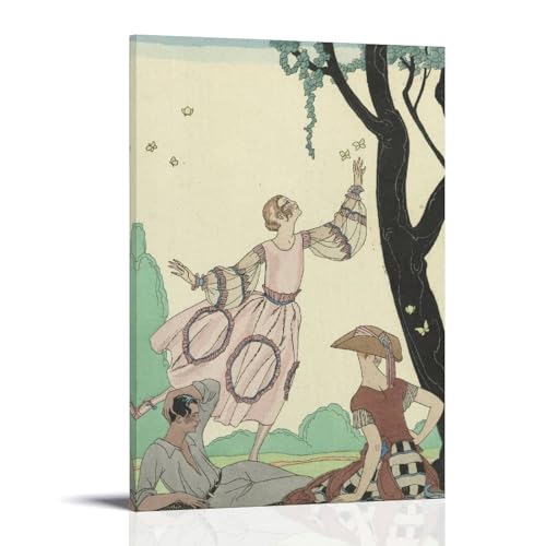 Décoration murale George Barbier 1922 affiche papillons vintage salon grand format 60x90cm