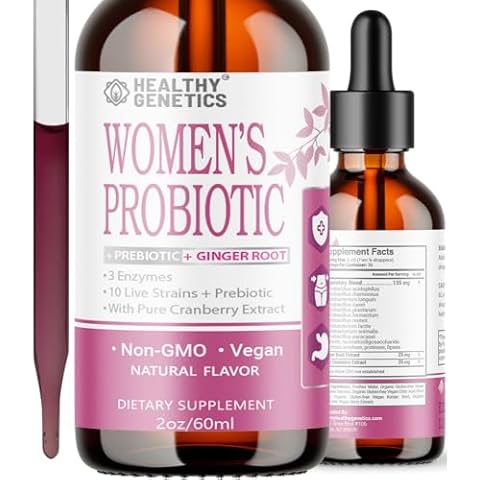 Liquid Probiotics for Women | Prebiotic + Cranberry + Probiotics for Digestive Health | Acidophilus Probiotic | Dairy Free | Vegan | Non-GMO | Gluten Free | 30 Servings Cover