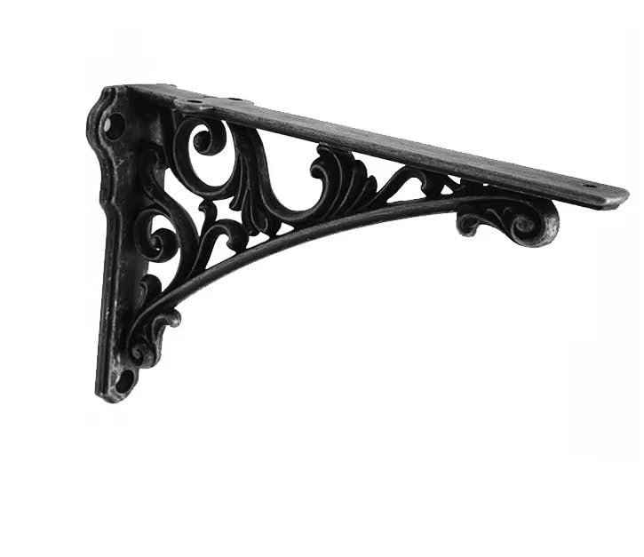 CABDM Decorative Shelf Bracket 12 inch Iron Gray Brackets for Shelving Solid Heavy Duty Vintage DIY Projects Hardware Included 2 Pack — image 1