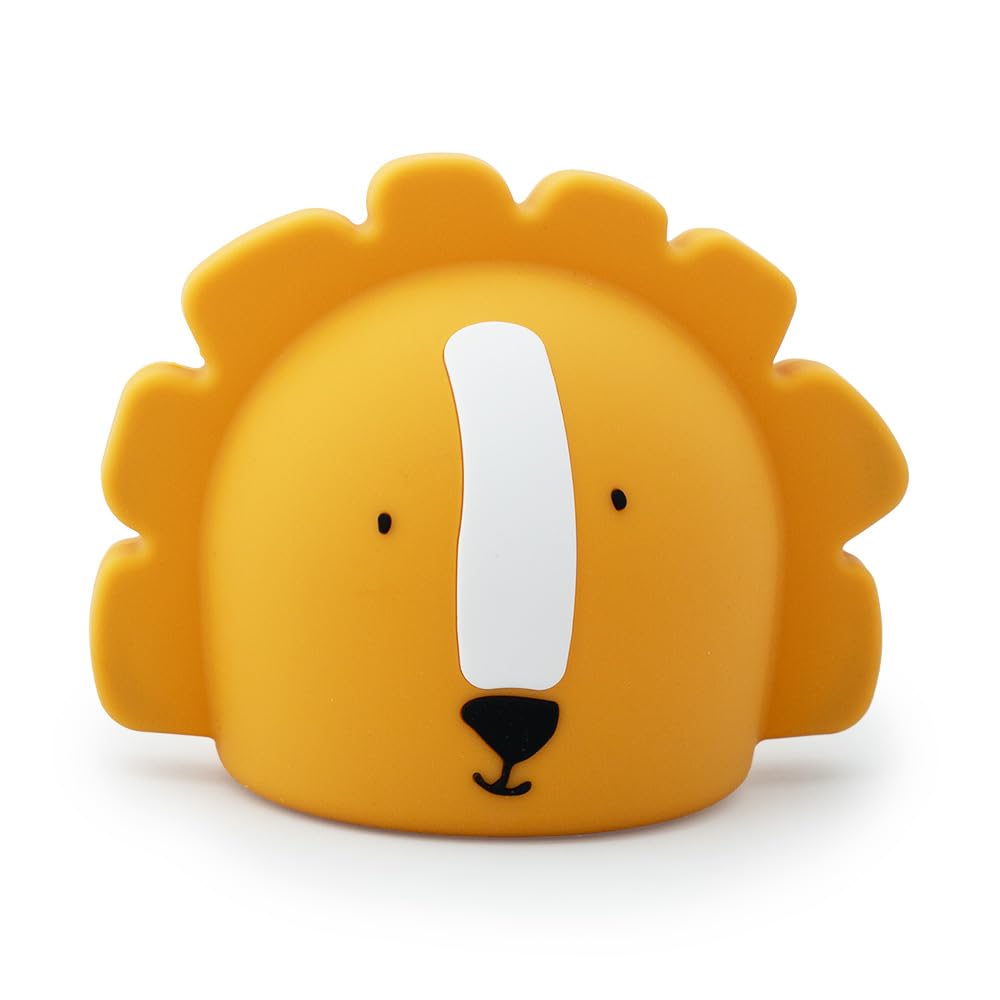 Trixie Night Light - Mr. Lion | Soft & Squishy Bedtime Companion | Rechargeable with Adjustable Brightness | Perfect for Kids’ Bedrooms, Yellow