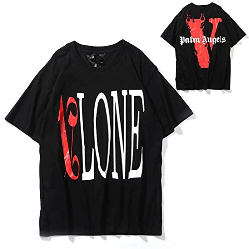 Vlotin T-Shirt Big V Men Women Short Sleeve Limited Shirts Personalized Friends Fashion Men's Tee Black-red, Large Vlotin T-Shirt Big V Men Women Short Sleeve Limited Shirts Personalized Friends Fashion Men's Tee Black-red, Large