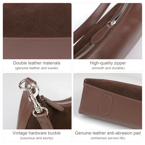 Tote Shoulder Bags for Women, Suede Forsted Cowhide Tote Crossbody Purses with 2 Removable Shoulder Straps4