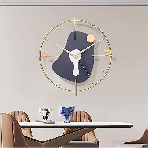 Horloge murale grand format 16 pouces en métal horloge ronde pour décoration murale de maison