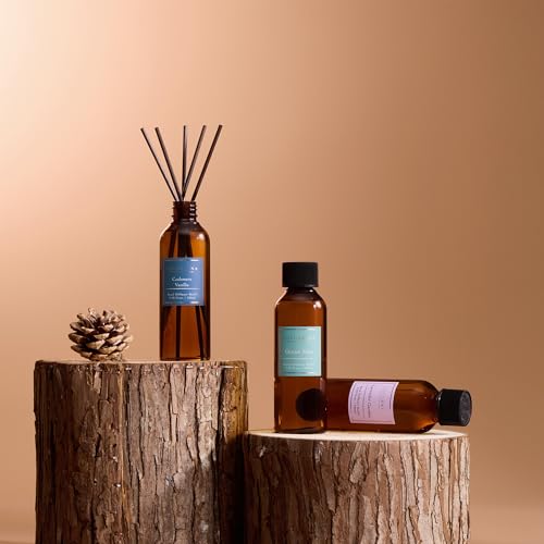 Image of COCORRINA Reed Diffuser Refill Set, 10.2oz Scented Oil Refill 3 Pack, Cashmere Vanilla, Ocean Mist, Lavender Garden, Long Lasting Oil Diffuser Refill with 18 Sticks for Bathroom & Bedroom