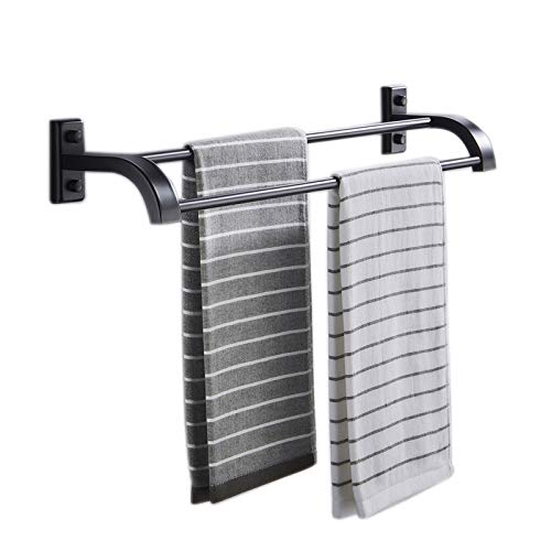 Toallero baño inoxidable 304 negro doble para solucionar falta de espacio 6