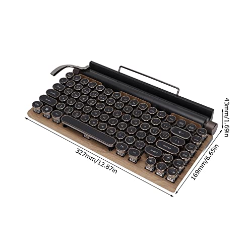 ASHATA Tastiera per macchina da scrivere retrò senza fili Bluetooth classico Vintage Verde Asse Tastiera Meccanica Reale con Tastiera Punk per Mac/PC/Laptop/Tablet/Cellulare