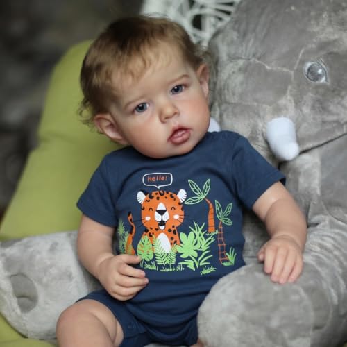 Zero Pam Bebe Reborn Garcon 50 CM Silicone Plein Corps Realiste Bébé Poupée Bouche Ouverte Réaliste Poupon Garcon Avec Accessoires...