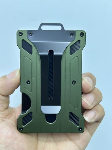 RFID-Blocking Aluminum Wallet Card Holder Slim Pop-Up Metal Wallet for Men & Women, Holds 6 Cards, Quick Access Minimalist Credit Card Case – Green, Blue, Golden, Gray, Black3