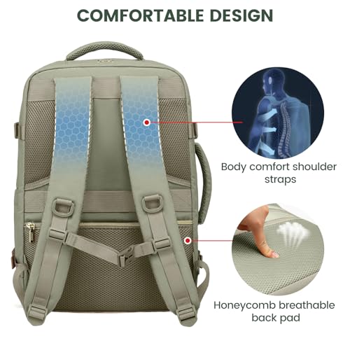 LOVEVOOK-Travel-Backpack-For-Women40L-Carry-On-Backpack-Flight-ApprovedTSA-Personal-Item-Travel-Bag-Fits-17-Inch-LaptopBusiness-Weekender-Overnight-Daypack-with-Back-Pad-and-Chest-BuckleCubes