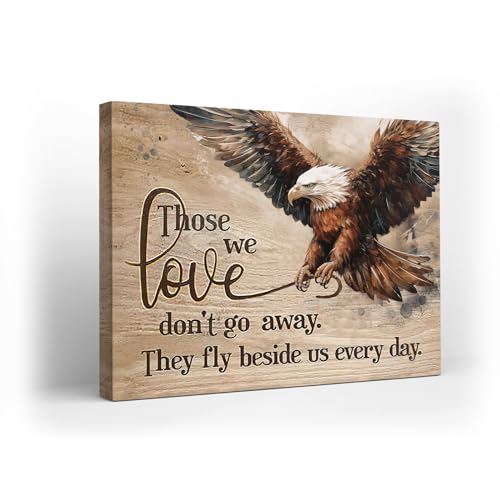 Kuphsod Vintage Bald Eagle Canvas Wall Art Farmhouse Bald Eagle Print Painting Motivational Quotes Picture Modern Artwork Decor For Living Room Kitchen Bathroom Framed Ready To Hang 16x20 Inch