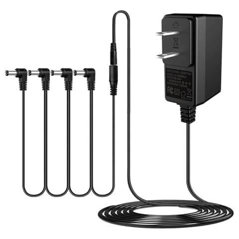 AITONE DC 9V Guitar Pedal Power Supply AC Adapter with 4 Way Daisy Chain Power Cord Cables for Pedal Keyboard Tip Negative 800mA-1A (A-P01) Cover