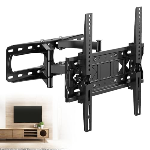 CYBRIDGE 壁掛けテレビ金具 26~65 インチ LCD/LED 液晶対応 ピッチ角度調整 フルモーション式ウォールスタンド チルト＆スイベル移動式テレビかけ 耐荷重45kg 左右回転可動式アーム壁掛けtv金具 32 40 43 50 55 58 60型 かべかけ金具