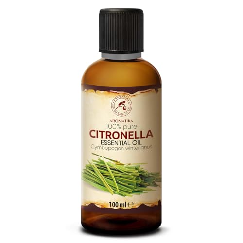 Ätherisches Citronellaöl 100 ml - Cymbopogon Winterianus - Reines Ätherisches Citronella Öl - für Diffusers und Duftlampen - für Aromakerze - Frischer Duft - Lufterfrischer - Aromatherapie
