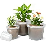 HKKZYT 4/6/8/10 Inch Large Size Clear Nursery Pots for Plants, 16 Pack Plastic Plant Pots with Drainage Holes, Durable Seedling Starter Pot for Succulents Flowers Herb Vegetables