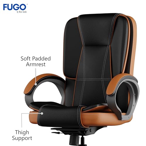 Image of FUGO FG12 Ergonomic Office Chair | Adjustable Height Swivel Chair with 360 Rotation | Comfortable Seating for Home Office & Study | Computer Desk Chair with 3-Year Warranty