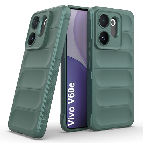 Image of Zapcase Back Case Cover for Vivo V60e | Compatible for Vivo V60e Back Cover | Liquid Silicon Magic Case with Camera Protection | Dark Green