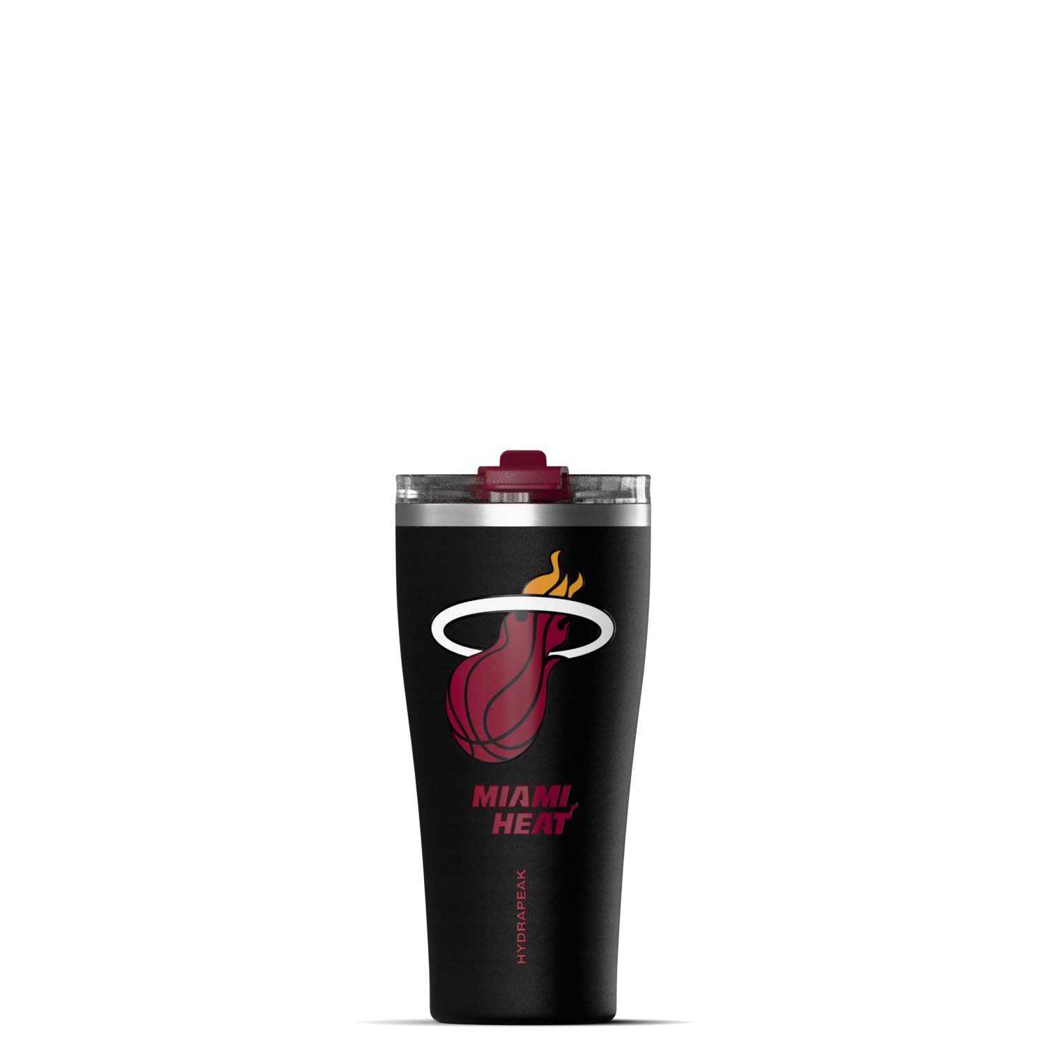 Hydrapeak NBA Officially Licensed Miami Heat Roamer 30oz Vacuum Insulated Stainless Steel Tumbler with 2-in-1 Flip &amp; Straw Lid, Spill-Proof, Cup Holder Friendly Design