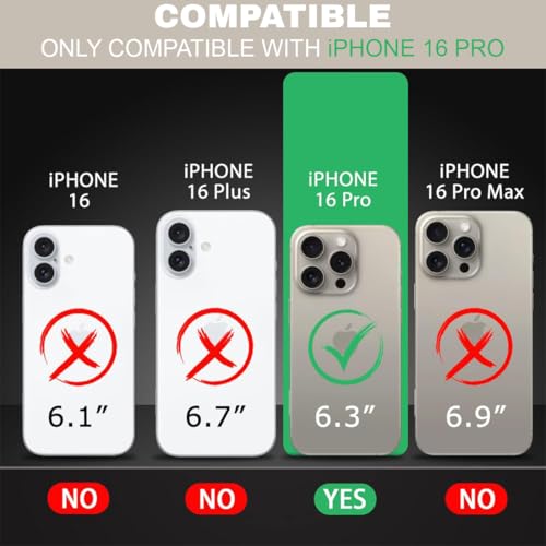 Image of Fashionury 3D Raised Transparent Crystal Clear Back Cover for iPhone 16 Pro | Shockproof Design | Anti-Slip Grip | Camera Protection | 360 Degree Protection Mobile Case