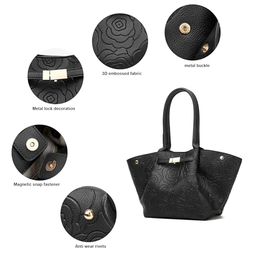 4-Piece YTL Women's Floral Leather Vegan Handbag Set (Various Colors) - image 2
