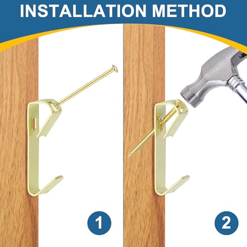Image of uxcell 40 Pcs Picture Hangers, 20lb 24mm Picture Hanging Kit Picture Hanging Hooks Picture Hooks for Wooden Wall or Drywall Frame Painting Art Photo(20 Hangers + 20 Nails), Silver