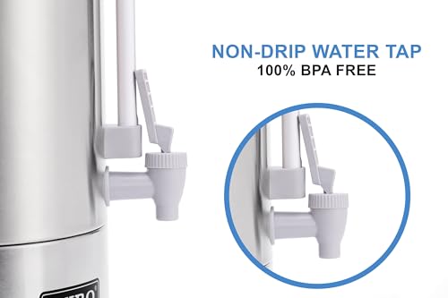 SYBO SR-CP-50B Commercial Grade Stainless Steel Percolate Coffee Maker Hot Water Urn for Catering, 50-Cup 8 L, Grey