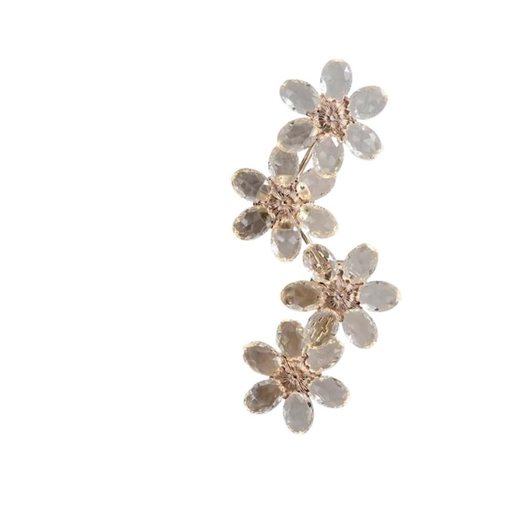 LUOYAOB Modern Gold Crystal Wall Sconce 4 Light Flower Wall Lamp Floral Decorative Wall Fixture for Bedroom Bedside Living Room Entryway Foyer Background Wall Decor