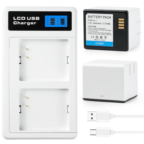 Image of A AMANDA 2 Pack Rechargeable Batteries 7.2V/2440mAh/17.57Wh with Charging Station for Arlo Pro/Pro 2 Cameras(Charger Included)