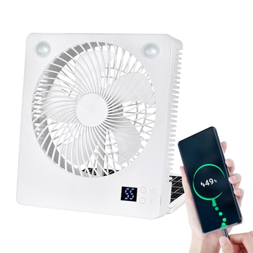 Ventilador Solar Para Exteriores,Ventilador Portátil Con Linterna Para Camping Solar - Equipo De Supervivencia Plegable Silencioso Con 3 Velocidades, Dispositivos Recargables Para Dormitorio, Camping