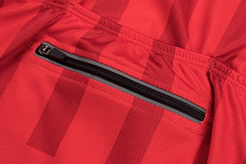 Coconut Ropamo CR Men's Cycling Jersey with 3+1 Zipper Pockets Short Sleeves Bike Jersey for Cycling, Breathable Quick Dry (Red, L)