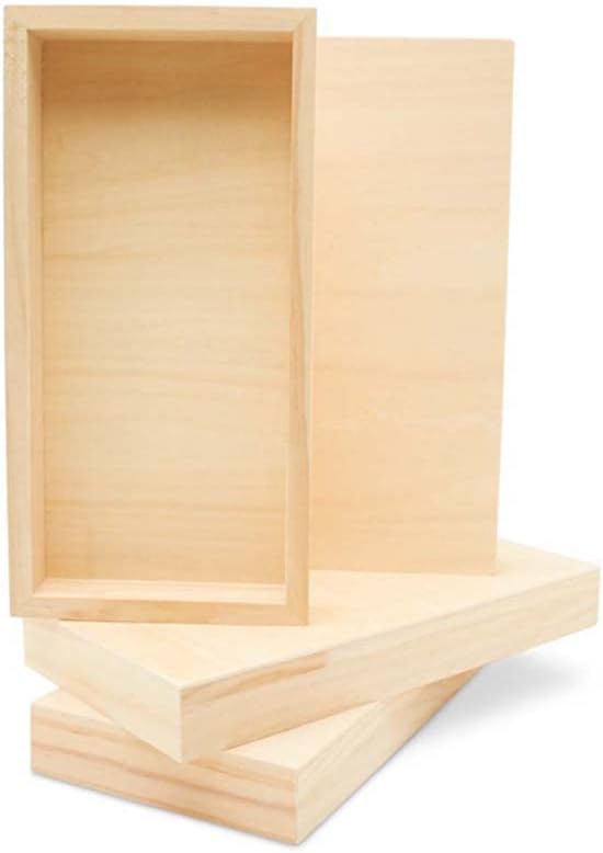 Narrow Wood Canvas 10 x 20 x 1-1/2-inch, Pack of 2 Wooden Sign Blanks with Frame, Wood Cradled Panels for Wall Art Sets, by Woodpeckers