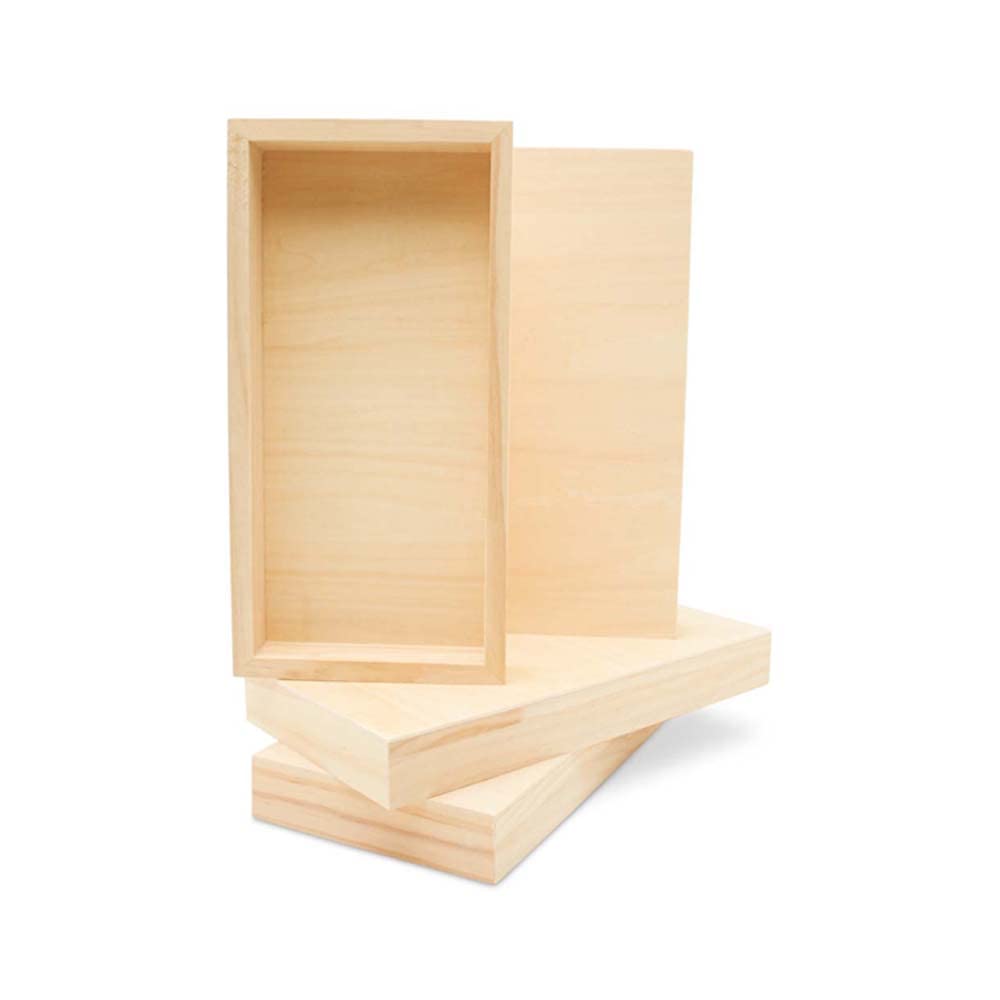 Woodpeckers - Lienzo de madera estrecho de 10 x 20 x 1-1/2 pulgadas, paquete de 2 letreros de madera con marco, paneles de madera para juegos de arte de pared, por Woodpeckers