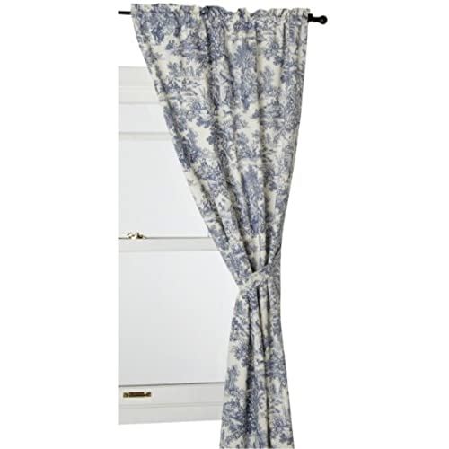 Ellis Curtain Victoria Park Toile Paire de Panneaux sur Mesure avec embrasses Bleu 172 x 183 cm