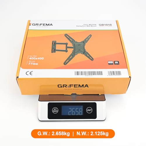 GRIFEMA GB1010 Soporte TV Pared para 26–65″, Universal Soporte Television Pared Giratorio, Inclinable y Articulado con Brazo TV Extensible, Soporta 35 kg, VESA Máx 400x400mm - imagen 8