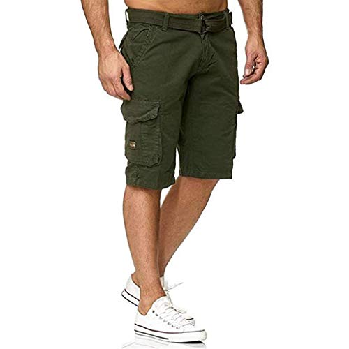 Dasongff Herren Hose Cargo Kurz Locker Jogging Pants mit Taschen und Gürtel Sweatshorts Gym Jogginghose Streetwear Arbeitshose Jagdhose Cargohose Cover