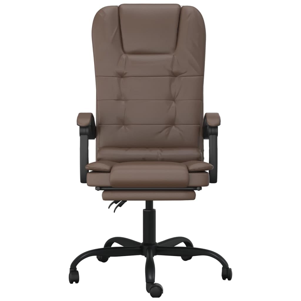 Poltrona da massaggio reclinabile da ufficio marrone similpelle sedia da ufficio ergonomica per camera da letto casa
