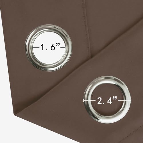 Image of LEMOMO Blackout Curtains 66 x 54 Inch Long Chocolate Curtains Set of 2 Panels Room Darkening Curtains for Bedroom and Living Room