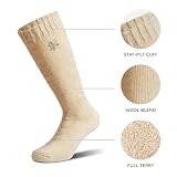 NORDIC Socks 2 Pary, Premium 70% Wełny Merynosów, Termiczne Podkolanówki dla Mężczyzn & Kobiet, Zimowe Skarpety, Ciepłe Skarpety (DE/NL/SE/PL, Numeryczny, 47, 50, Regularny, Regularny, Earth)