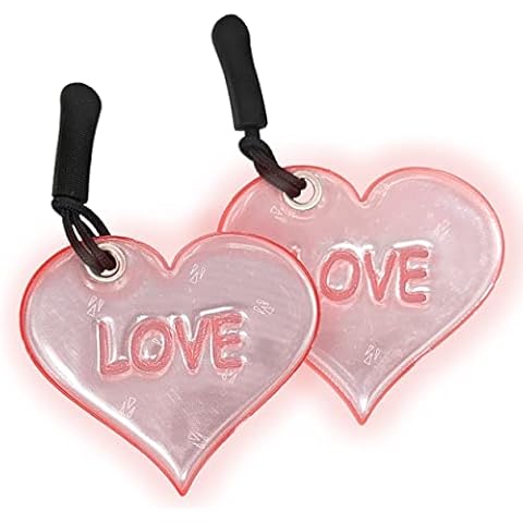 Athle Sport Reflective Gear - Red Heart Shape Hi Vis Reflective Zipper Pull for Pet, Kids, Jackets, EMT Tactical Bags and Backpack - Reflective Tags Safety Reflector - 2 Pack Cover