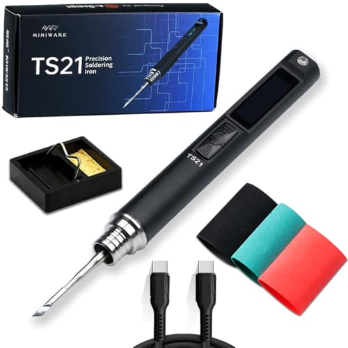 Image of UY CHAN Miniware Original TS21 Soldering Iron Station Kit Upgraded PD 18-100W Power Programmable Smart Mini Electric Portable Soldering Pen (TS21 with 21-KU Tip)