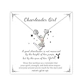 SmileBelle Cheerleader Gifts for Girls, Cheer Necklace Cheerleader Outfit for Girls as Coach Cheer Gifts for Her, Dainty Cheerleading Jewelry Dance Team Necklace as Birthady Gift for Daughter Niece