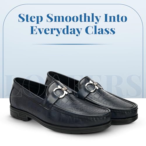 Image of San Frissco Men's Lightweight Horsebit Loafer Lightweight Woven Moccasins Formal, Casual Driving Shoes for Men /Synthetic Leather /Cushioned Footbed Designed for All Seasons