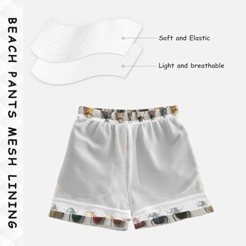 Pigsaly Boys Swim Trunks Hand Drawn Ladybugs Boys Board Shorts Swimsuit Swimwear Summer Bathing Suit S Multicolor4