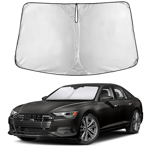 Image of EcoNour Windshield Sun Shade Compatible for Audi A6 2019-2025 Front Window Sunshade Foldable Sun Visor UV & Heat Blocking Protection