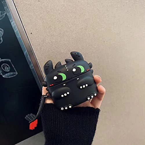 Zostland Airpods 3 Case,3Rd Gen Thick Soft Portable Finger Ring Silicone Skin Cover Case [Front Led Not Visible] Compatible With Apple Airpods Case(3Rd Gen Black Dragon) #TOP3