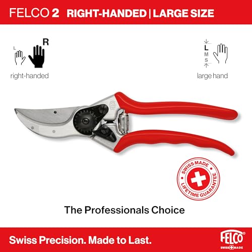 Felco F2 Pruning Shears – 9.25" Swiss-Made Garden Clippers for Professional Pruning | Hand Pruners for Gardening | Garden Tool Cutter with Precision Bypass Blade, Aluminum Body, Replaceable Parts