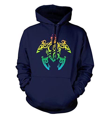 Tribal Sea Turtle - Neon Pattern Tropical Unisex Hoodie Sweatshirt