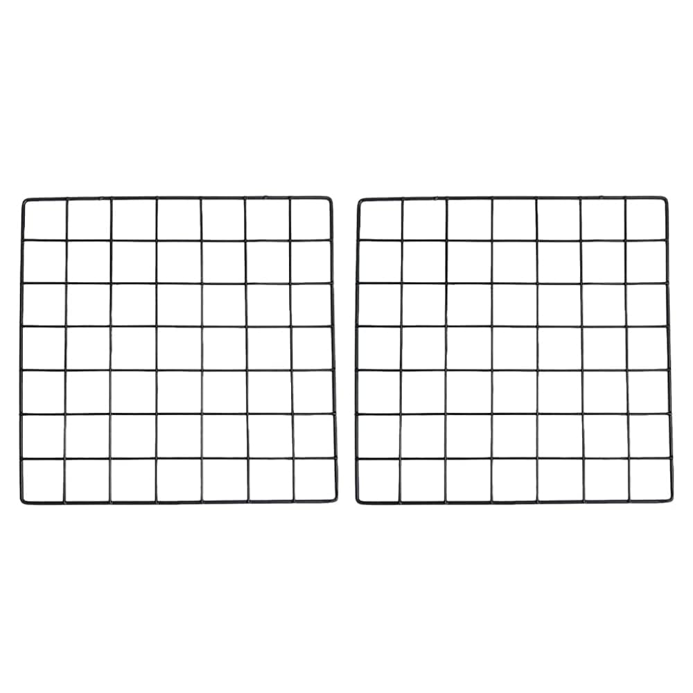 Khazna 2pcs Wall Grid Photo Display Panel, Picture Memo Note Wall Mount Grid Holder, Ins Art Display PhotoWall, Organizer Photo Memo Wire Board Home Office Kitchen Decor