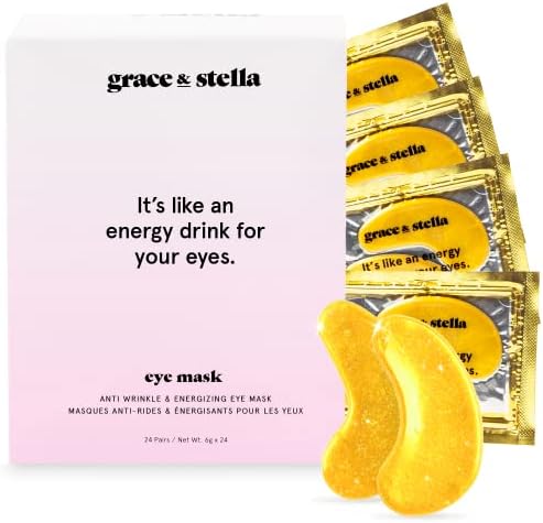 Under Eye Mask - (24 Pairs, Gold) Reduce Dark Circles, Puffy Eyes, Undereye Bags, Wrinkles - Gel Under Eye Patches, Vegan Cruelty-Free Self Care by grace and stella