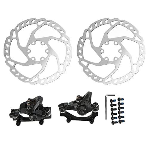 FUZHUI High Strength Bike Disc Brake Kit, Universal Front Rear Caliper, Aluminum Alloy Material, Efficient Replacement, Fine Tuning Knob, for Bicycles with Stable Braking Performance